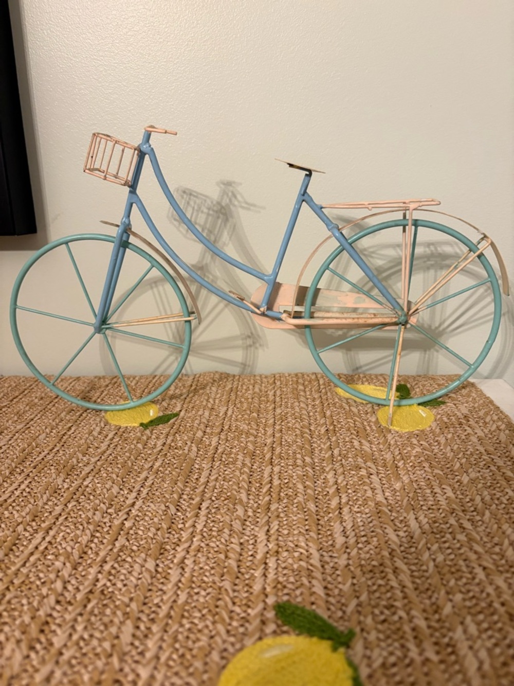 Vintage Blue Metal Bicycle Model 14" Retro Bike Sculpture Coastal Cottage Decor